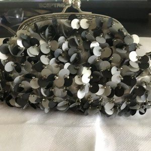 Evening Clutch Silver and Black